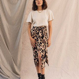 Leopard Wrap Skirt, Never Fully Dressed, Size 14